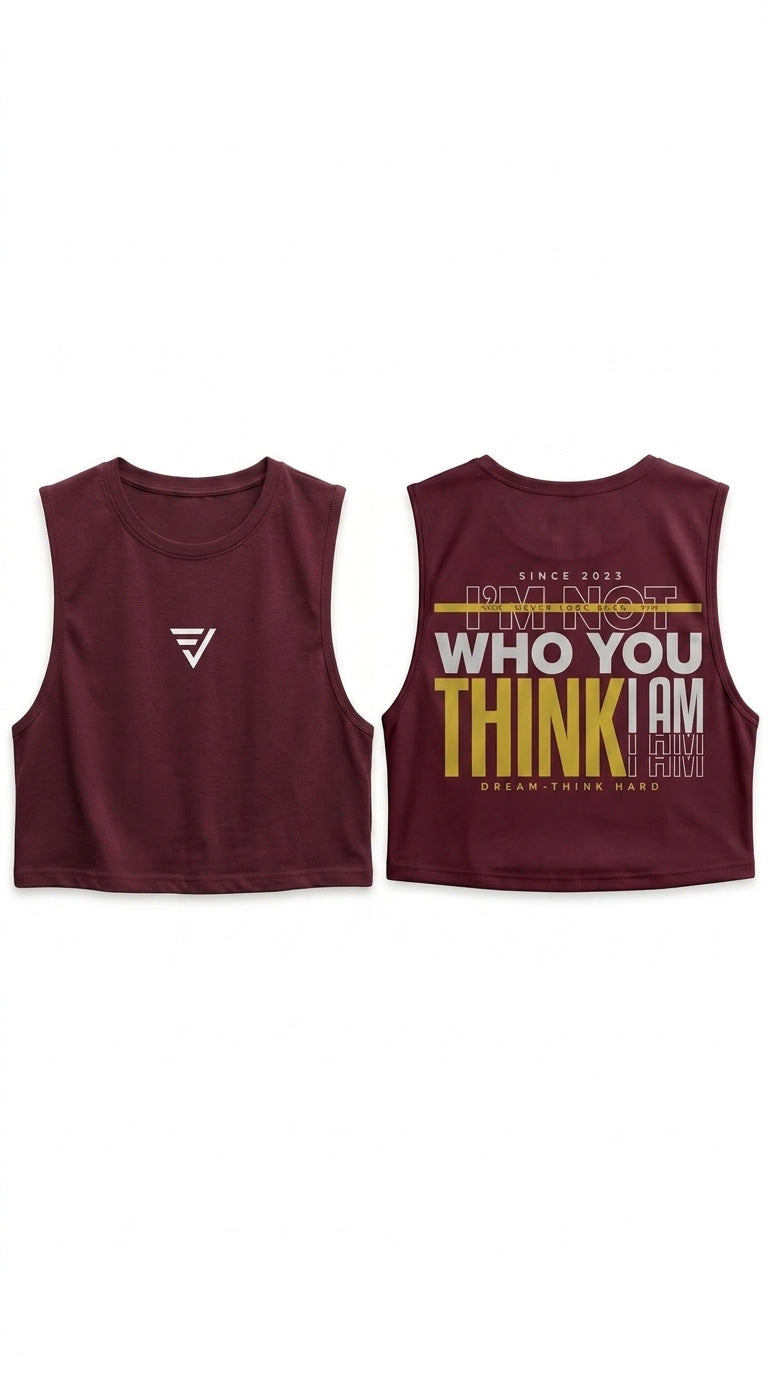 CAMISETA CROP TOP THINK HARD